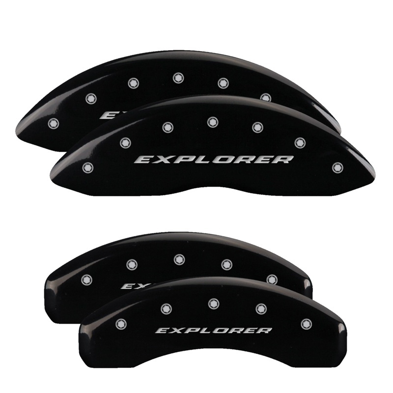 Ford Explorer Caliper Covers - Front + Rear - MGP - Engraved Explorer - Black - `16-`17