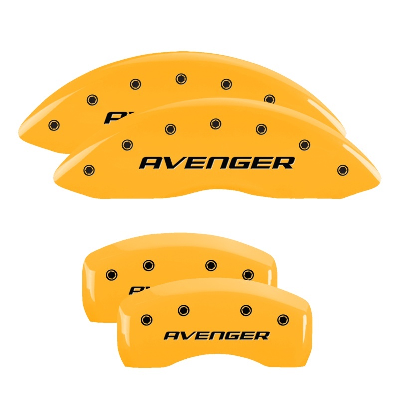 Dodge Caliber Caliper Covers - Front + Rear - MGP - Engraved Without Stripes - Yellow - `07-`14