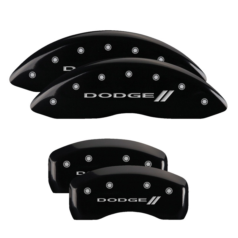 Dodge Caliber Caliper Covers - Front + Rear - MGP - With stripes/Dodge - Black - `07-`14