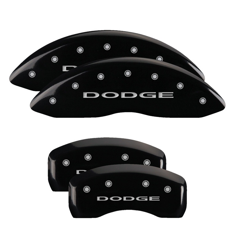 Dodge Caliber Caliper Covers - Front + Rear - MGP - Engraved, Without Stripes - Black - `07-`14