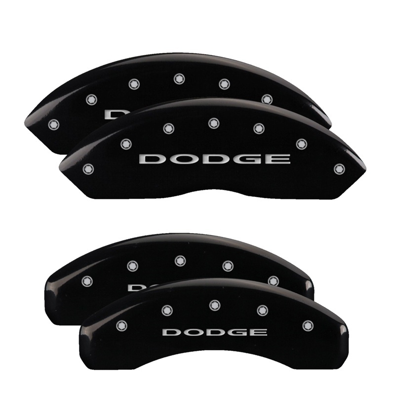 Dodge Grand Caliper Covers - Front + Rear - MGP - Engraved With Out Stripes - Black - `11-`19