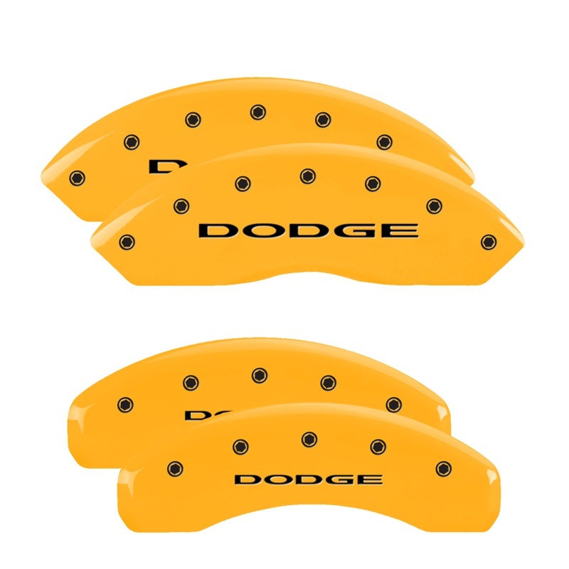 Dodge Grand Caliper Covers - Front + Rear - MGP - 4 Logo - Yellow - `11-`19