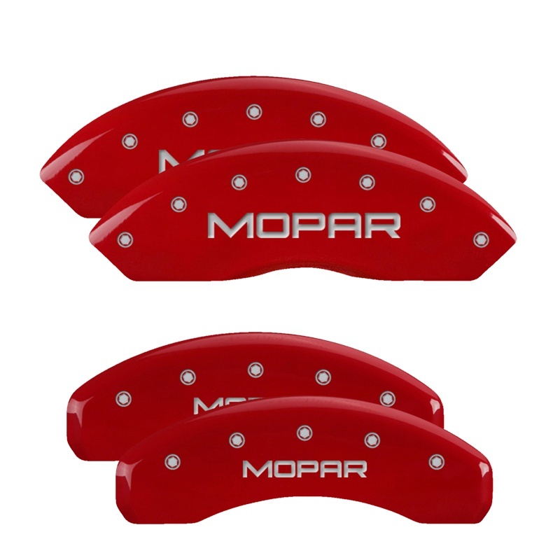 Dodge Grand Caliper Covers - Front + Rear - MGP - Engraved MOPAR - Red - `11-`19