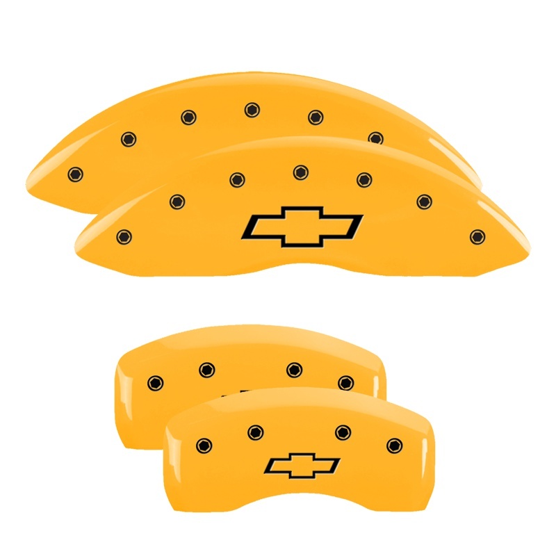 Chevrolet Impala Caliper Covers - Front + Rear - MGP - 4 Logo - Yellow - `10-`13