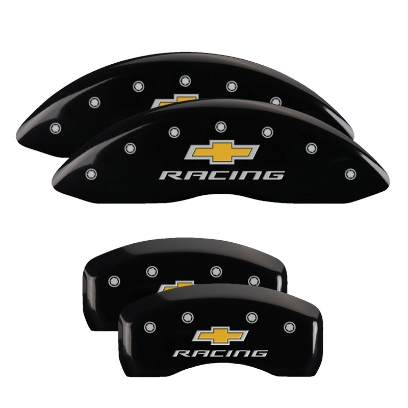 Chevrolet Impala Caliper Covers - Front + Rear - MGP - Engraved Chevy Racing - Black - `10-`13