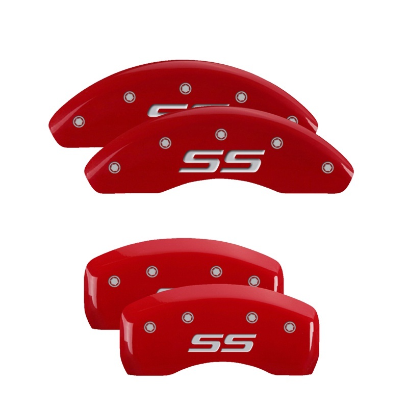 Chevrolet Impala Caliper Covers - Front + Rear - MGP - Monte Carlo style/SS - Red - `00-`05