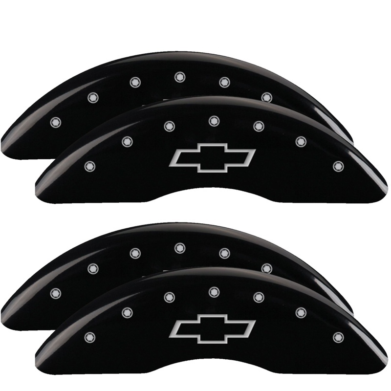 Chevrolet Silverado Brake Kit - Front + Rear - MGP - Engraved Bowtie - Black - `18-`19