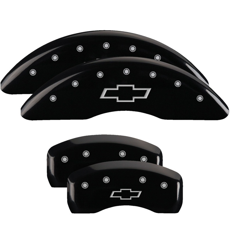 Chevrolet Traverse Caliper Covers - Front + Rear - MGP - Engraved Bowtie - Black finish - `09-`17