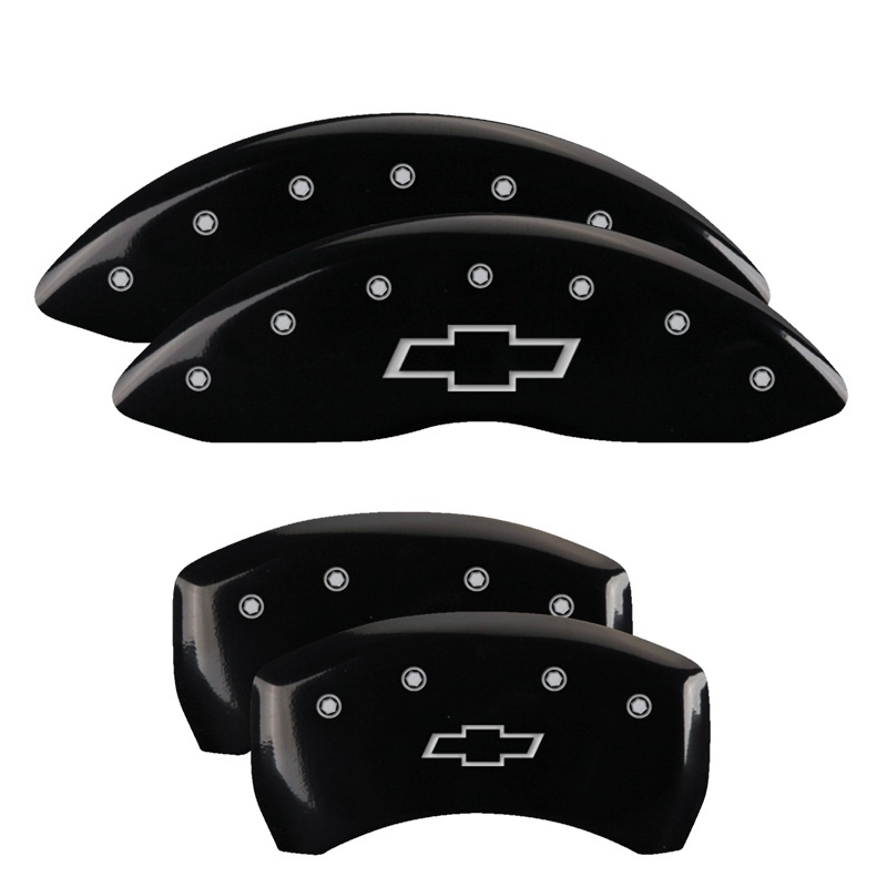 Chevrolet SS Caliper Covers - Front + Rear - MGP - Engraved Bowtie - Black - `14-`15