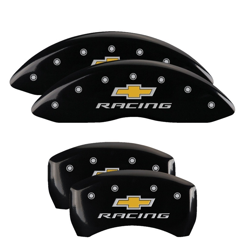 Chevrolet SS Caliper Covers - Front + Rear - MGP - Engraved Chevy Racing - Black - `14-`15