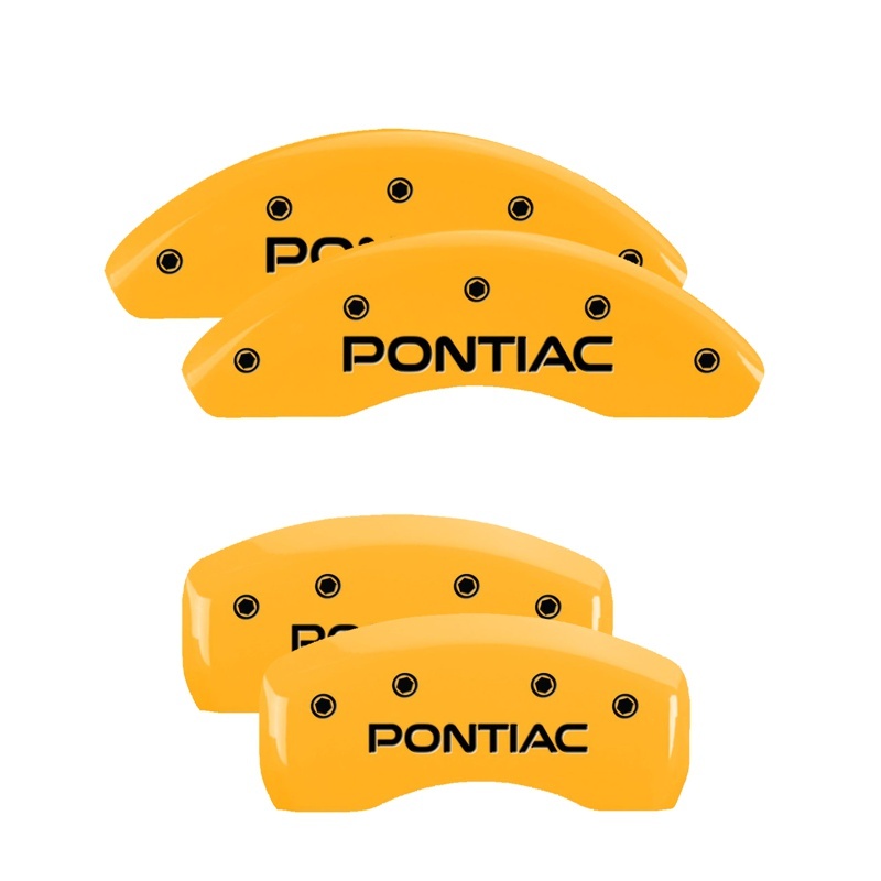 Pontiac Grand Prix Caliper Covers - Front + Rear - MGP - 4 Logo - Yellow - `99-`05