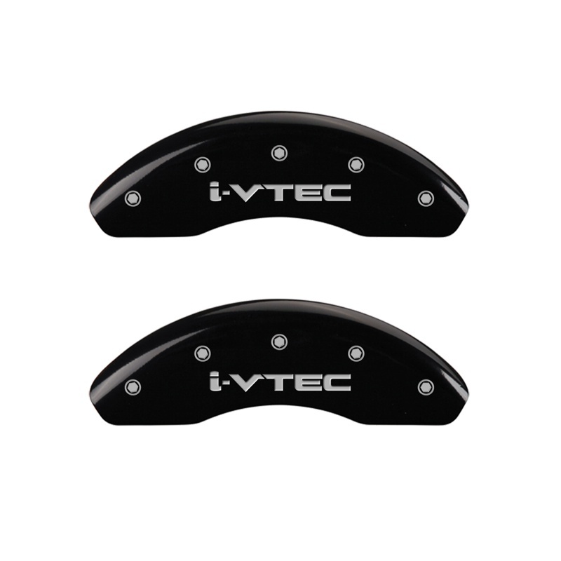 Honda Civic Caliper Covers - Front - MGP - Engraved Front i-Vtec, Silver Characters - Black - `06-`11