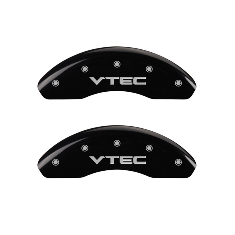 Honda Civic Caliper Covers - Front - MGP - Vtec, Black powder coat finish, silver characters - Black - `06-`11