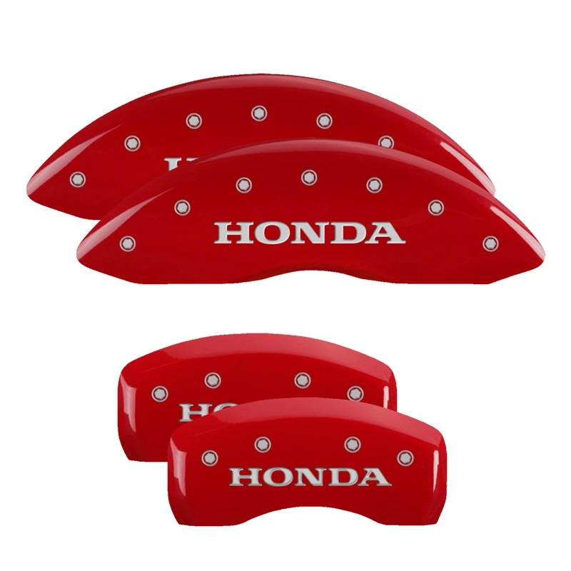 Honda Pilot Caliper Covers - Front + Rear - MGP - Engraved 4 Logo - Red - `09-`23