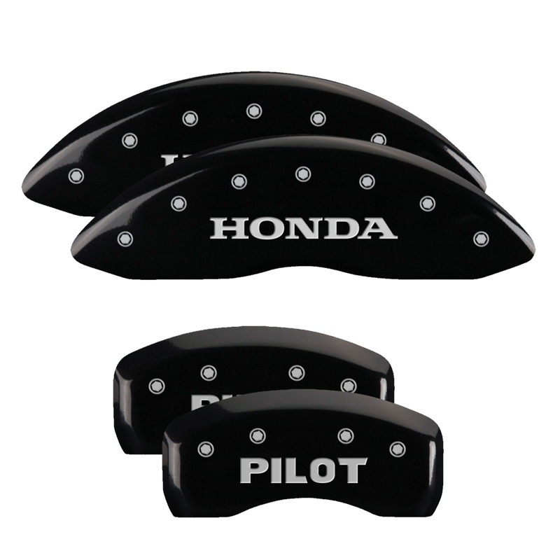 Honda Pilot Caliper Covers - Front + Rear - MGP - Engraved Front: Honda - Engraved Rear: Pilot - Black - `09-`23