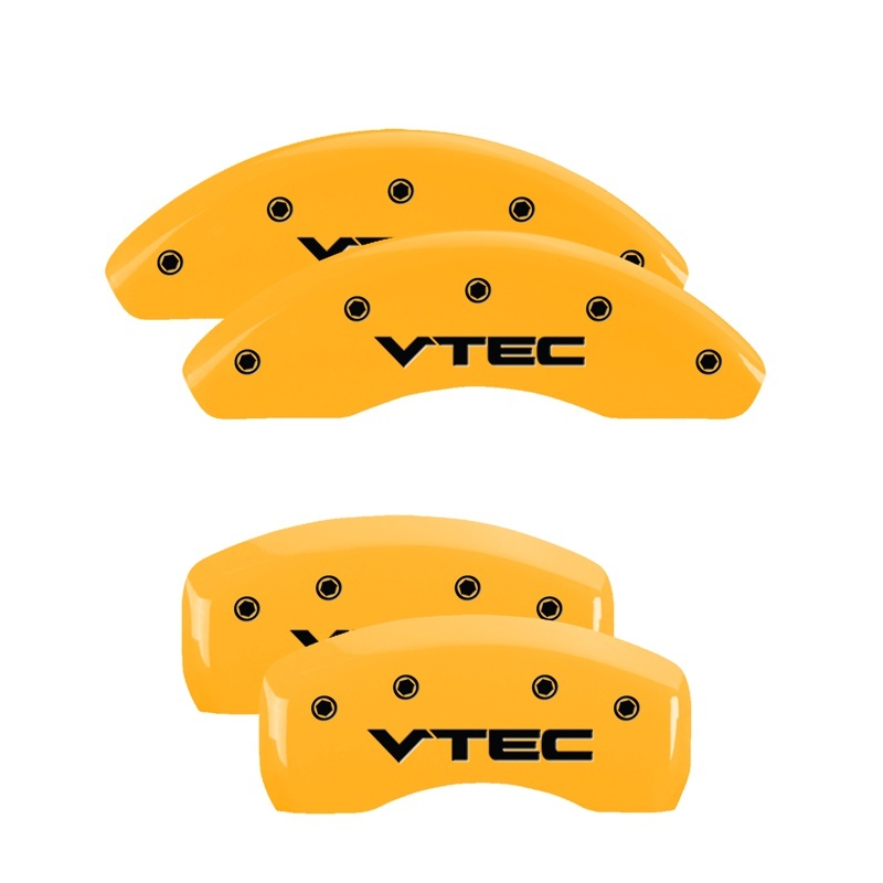 Honda Civic Caliper Covers - Front + Rear - MGP - Vtech, Engraved - Yellow - `16-`21
