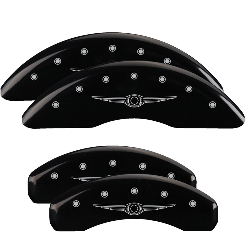 Chrysler Pacifica Caliper Covers - Front + Rear - MGP - Style 1/Chrysler Wing - Black - `04-`08