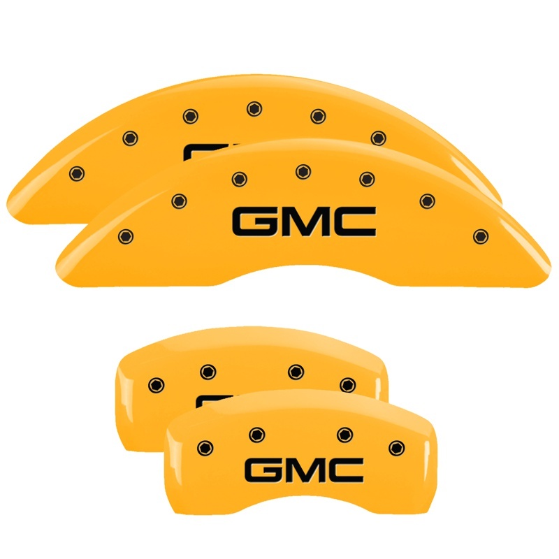 GMC Acadia Caliper Covers - Front + Rear - MGP - 4 Logo Engraved - Yellow - `07-`17