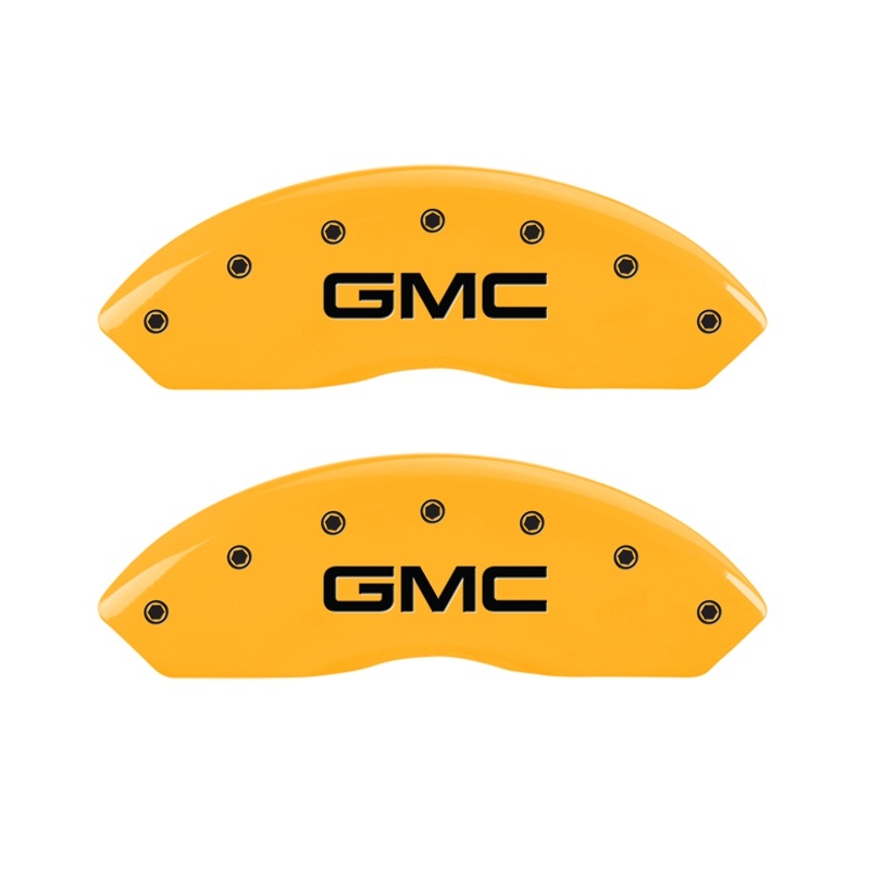 GMC Yukon Caliper Covers - Front - MGP - 2 Logo Engraved - Yellow - `97-`00