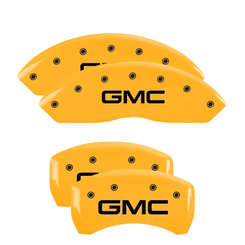 GMC Canyon Brake Caliper Covers - Front + Rear - MGP - 4 Logo - Yellow - `15-`20