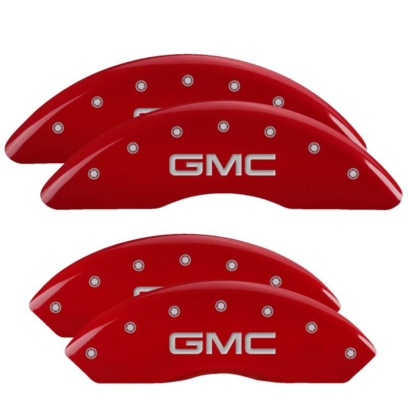GMC Savana Caliper Covers - Front + Rear - MGP - Engraved 4 Logo - Red - `09-`16