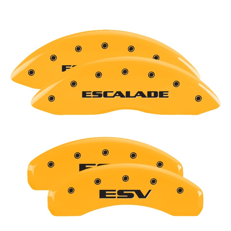 Cadillac Escalade Caliper Covers - MGP - Engraved Front Escalade / Engraved Rear ESV - Yellow - `07-`20