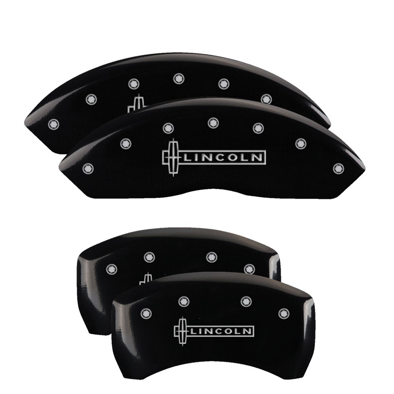 Lincoln LS Caliper Covers - Front + Rear - MGP - Engraved Lincoln - Black - `00-`05
