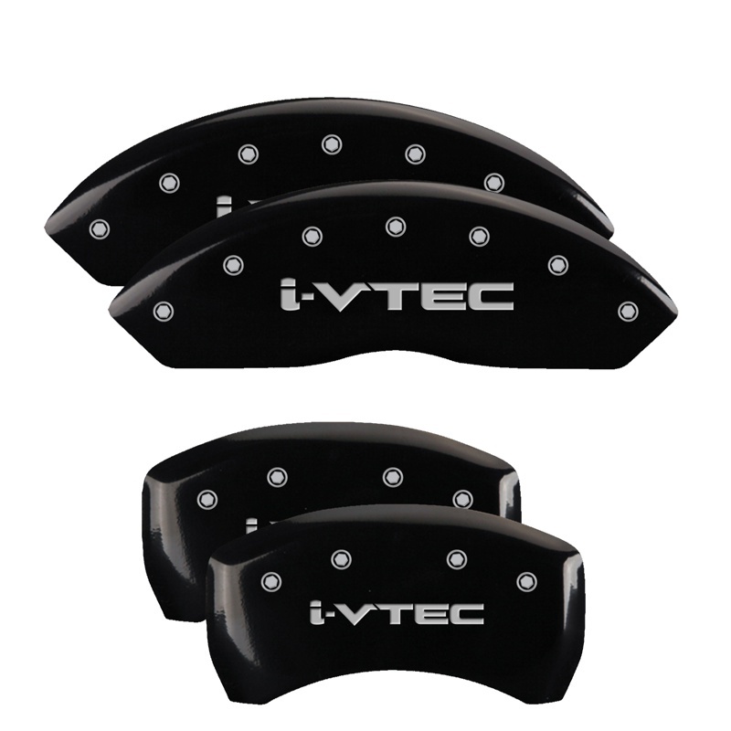 Acura RLX Caliper Covers - Front + Rear - MGP - 4 Logo, Engraved i-Vtec - Black - `14-`17