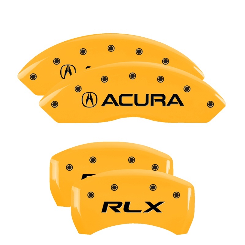 Acura RLX Caliper Covers - Front + Rear - MGP - Engraved - Yellow - `14-`17