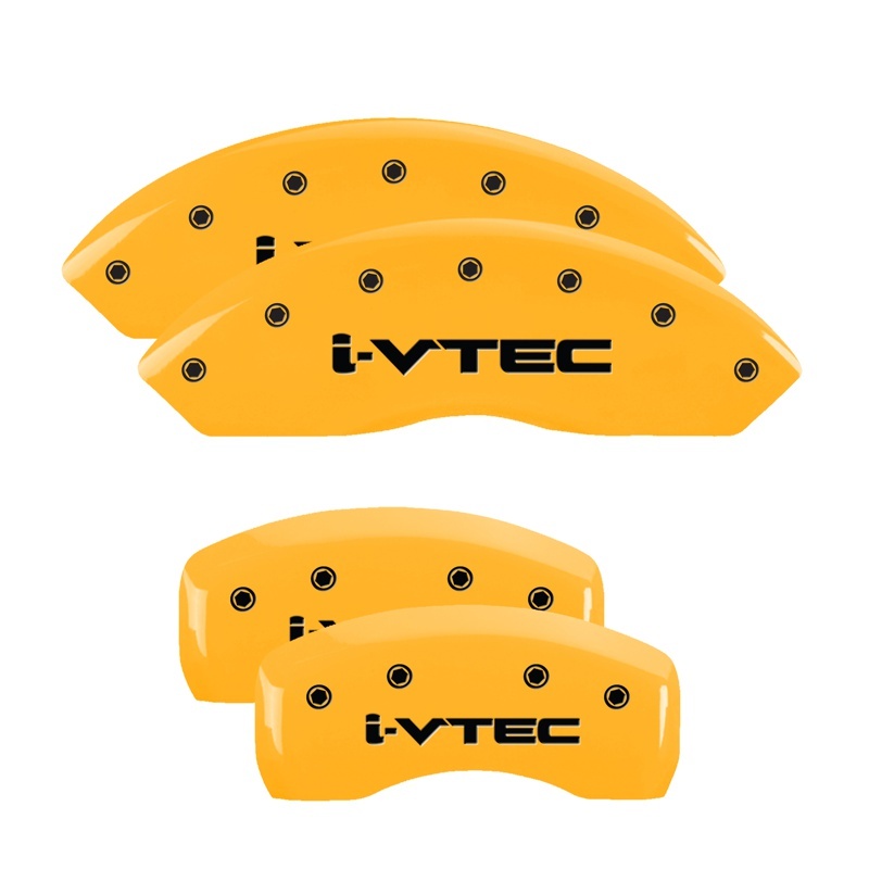 Acura TSX Caliper Covers - Front + Rear - MGP - Engraved i-Vtec - Yellow - `09-`14