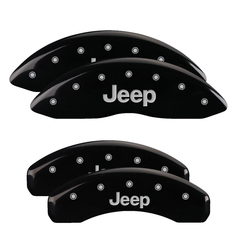 Jeep Grand Caliper Covers - Front + Rear - MGP - Engraved 4 Logo - Black - `05-`10