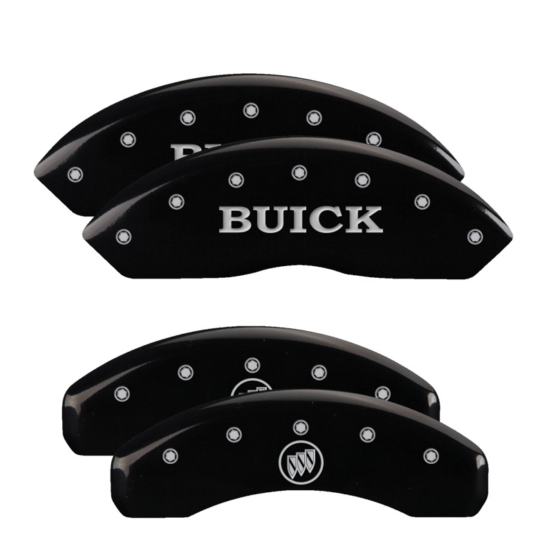 Buick Lucerne Caliper Covers - Front + Rear - MGP - Engraved Front: Buick - Engraved Rear: Buick Shield - Black - `06-`11