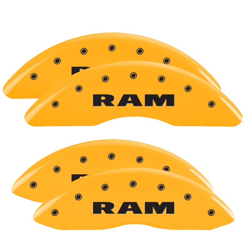 Ram 2500 Caliper Covers - Front + Rear - MGP - MGP 4 Logo - Yellow - `11-`18