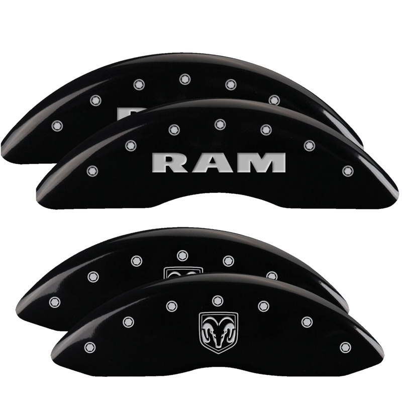 RAM 2500 Caliper Covers - Front + Rear - MGP - Engraved Front RAM - Engraved Rear RAMHEAD - Black - `11-`18