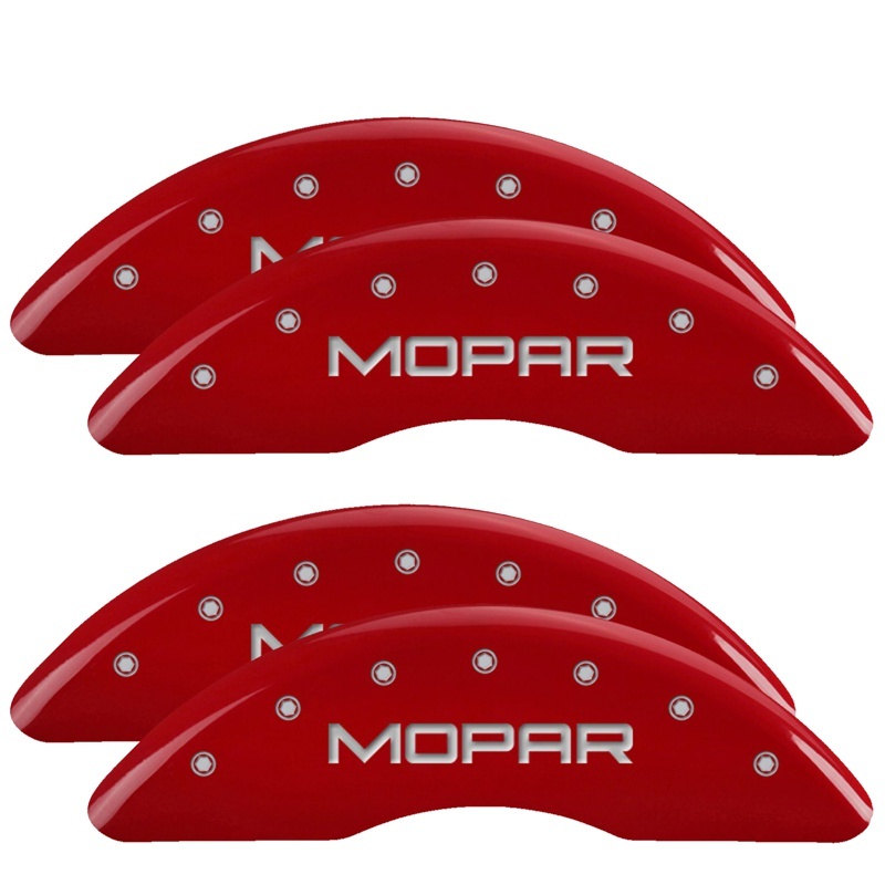 Ram 2500 Caliper Covers - Front + Rear - MGP - Engraved MOPAR - Red - 2024+