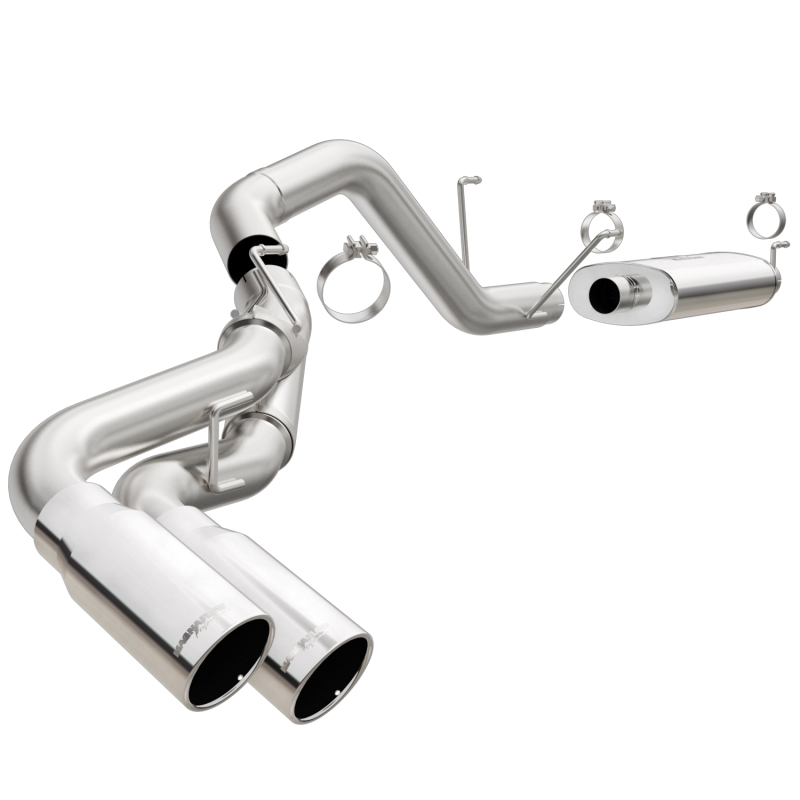 Ram 2500 Performance Exhaust - Dual Same Side Behind Passenger Rear Tire - Magnaflow - Cat Back Street Series - Polished - `14-`25