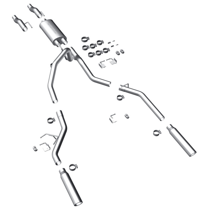 Ford F-150 Performance Exhaust - Dual Split Rear - Magnaflow - Street Series Cat-Back with 3.5in Tips - Polished - `11-`14