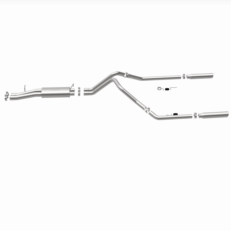 Chevrolet 2500HD Performance Exhaust - Rear - Magnaflow - Cat Back, Street Series, Dual Split Rear Exit, Single Wall Angle Cut Rolled Edge Tips - Polished - 2003