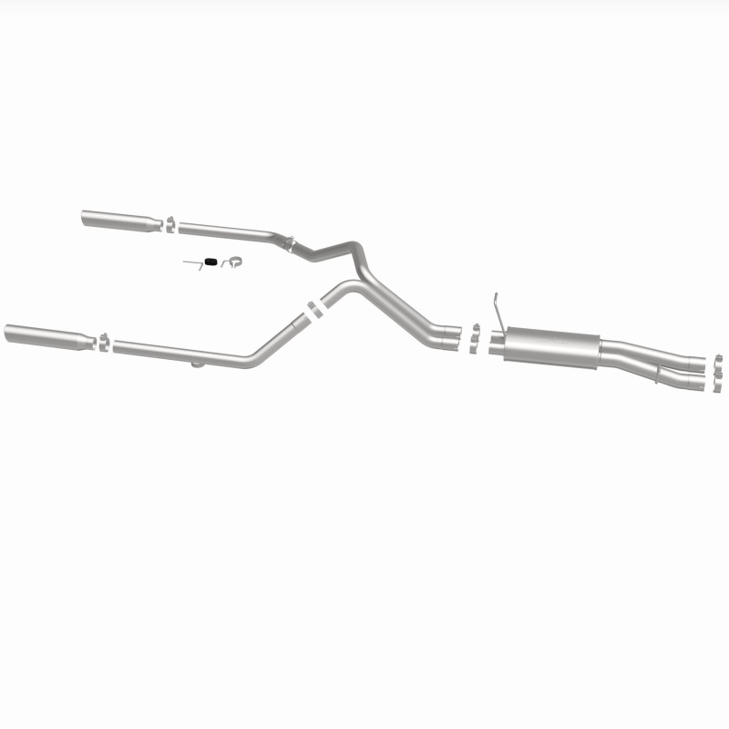 Chevrolet 2500HD Performance Exhaust - Rear - Magnaflow - Cat Back, Street Series, Dual Split Rear Exit, Single Wall Angle Cut Rolled Edge Tips - Polished - 2003