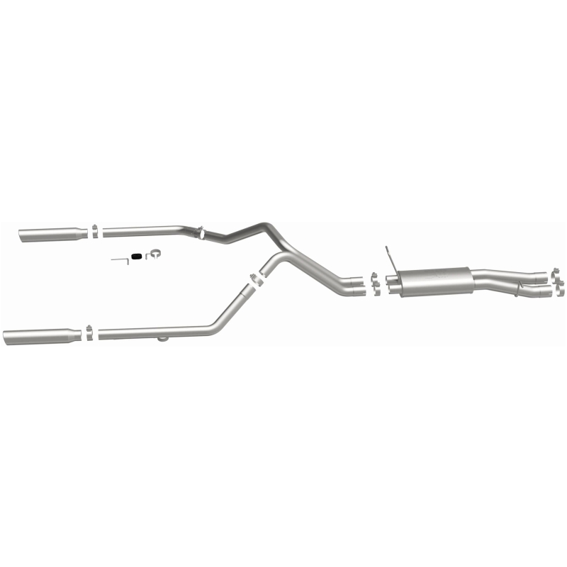 Chevrolet 2500HD Performance Exhaust - Rear - Magnaflow - Cat Back, Street Series, Dual Split Rear Exit, Single Wall Angle Cut Rolled Edge Tips - Polished - 2003