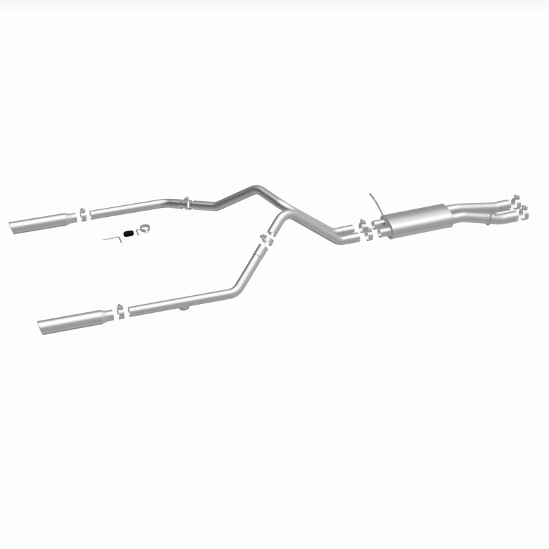 Chevrolet 2500HD Performance Exhaust - Rear - Magnaflow - Cat Back, Street Series, Dual Split Rear Exit, Single Wall Angle Cut Rolled Edge Tips - Polished - 2003
