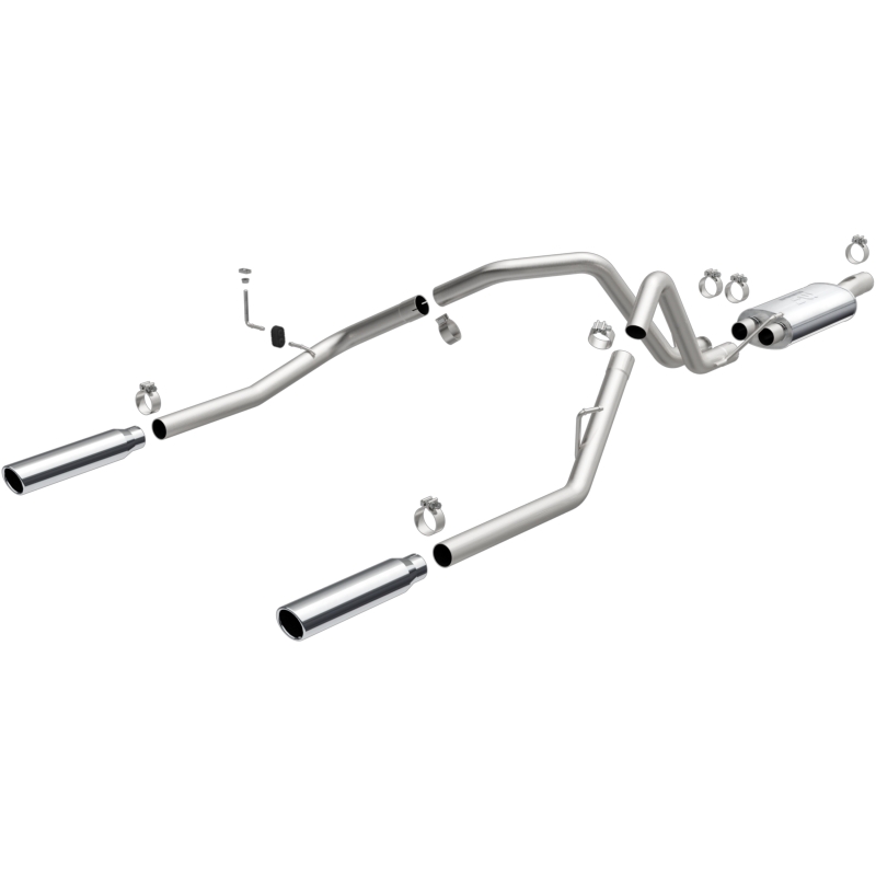 Dodge Ram 1500 Performance Exhaust - Rear - Magnaflow - Cat Back, Dual Split Rear Exit, Street Series - Polished - `04-`05