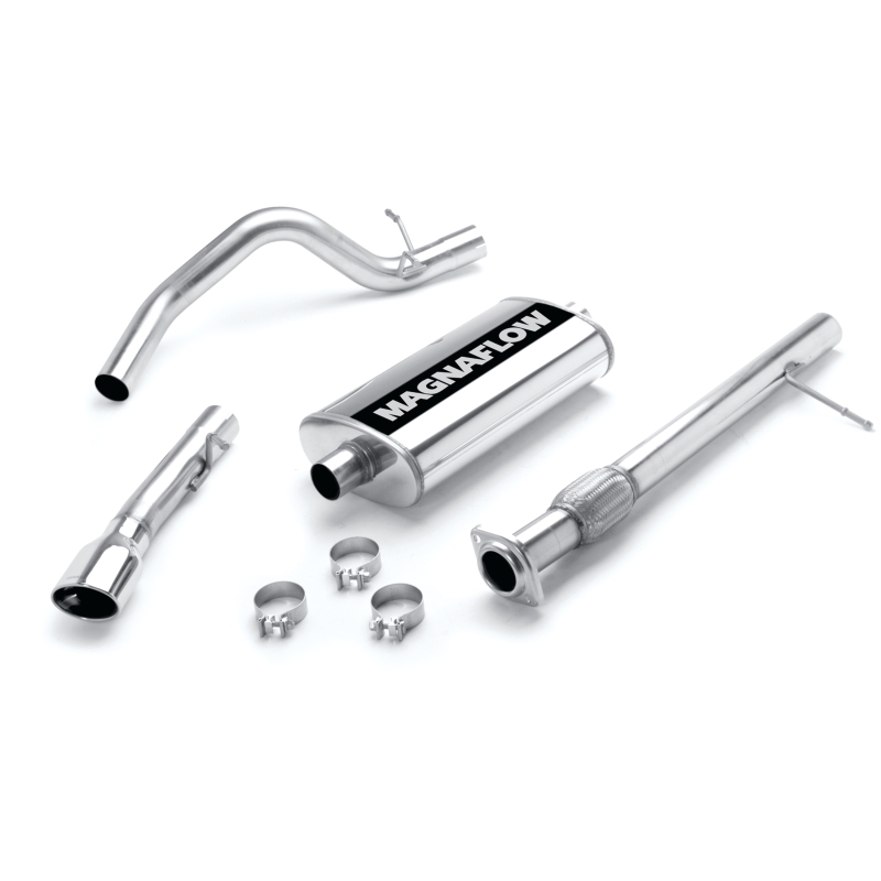 Chevrolet Avalanche Performance Exhaust - Passenger Side Rear - Magnaflow - Street Series Cat-Back with Single Straight-Through Muffler and Welded-On Double Wall Straight Cut Rolled Edge Tips - Polished - `07-`08