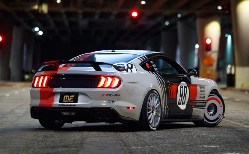 Ford Mustang Performance Exhaust - Rear - Magnaflow - Cat Back, Competition, Dual Split Polished Tips - Polished - `15-`17