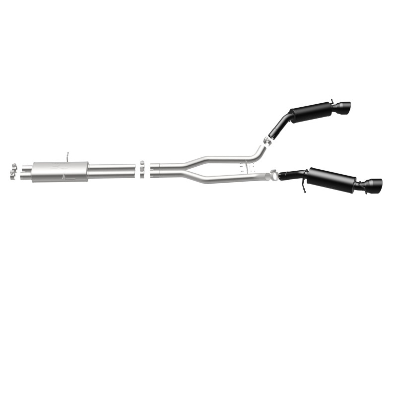 Land Rover Range Rover Performance Exhaust - Rear - Magnaflow - Cat-Back, Dual Split Rear Exit, Touring Series Black, 2.5 in piping, 4.5 in Black Tips - Black - `15-`16