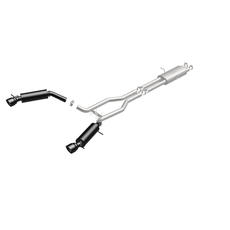 Land Rover Range Rover Performance Exhaust - Rear - Magnaflow - Cat-Back, Dual Split Rear Exit, Touring Series Black, 2.5 in piping, 4.5 in Black Tips - Black - `15-`16
