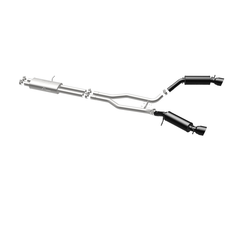 Land Rover Range Rover Performance Exhaust - Rear - Magnaflow - Cat-Back, Dual Split Rear Exit, Touring Series Black, 2.5 in piping, 4.5 in Black Tips - Black - `15-`16