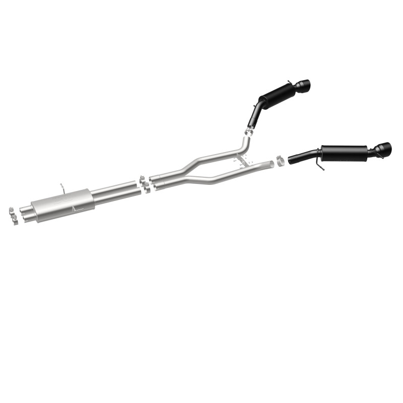 Land Rover Range Rover Performance Exhaust - Rear - Magnaflow - Cat-Back, Dual Split Rear Exit, Touring Series Black, 2.5 in piping, 4.5 in Black Tips - Black - `15-`16