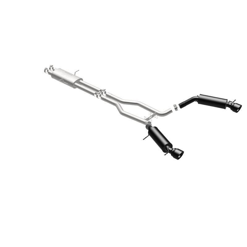 Land Rover Range Rover Performance Exhaust - Rear - Magnaflow - Cat-Back, Dual Split Rear Exit, Touring Series Black, 2.5 in piping, 4.5 in Black Tips - Black - `15-`16