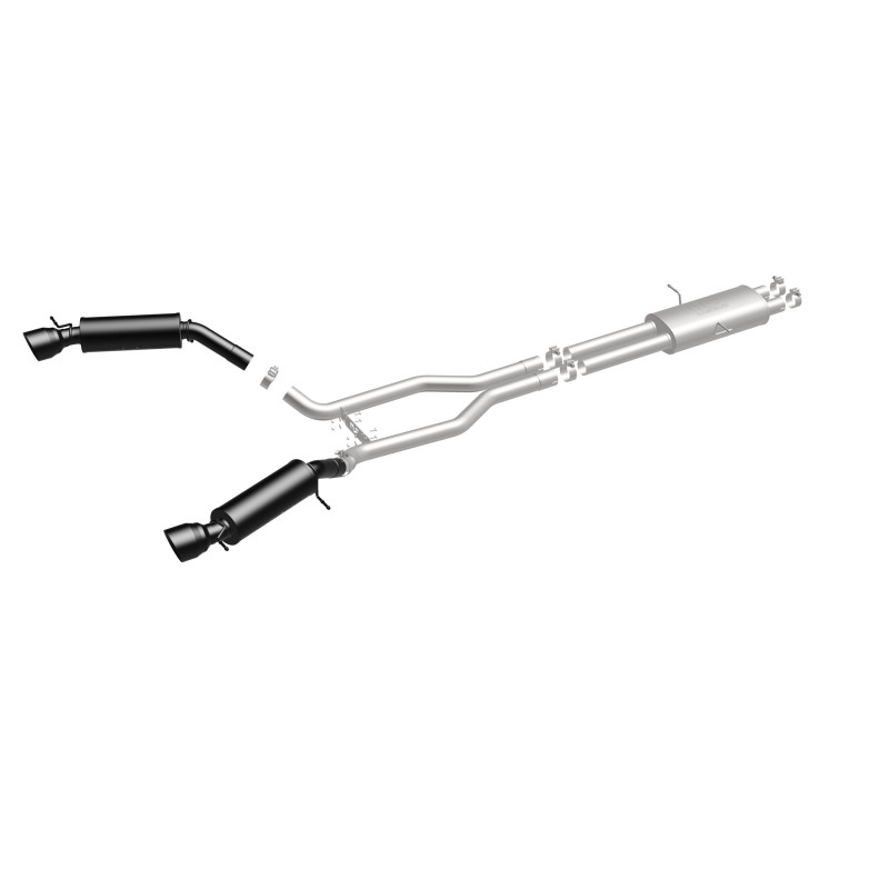 Land Rover Range Rover Performance Exhaust - Rear - Magnaflow - Cat-Back, Dual Split Rear Exit, Touring Series Black, 2.5 in piping, 4.5 in Black Tips - Black - `15-`16